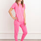 Crew Neck Bamboo Jogger Pants Pajama Set Lilac