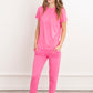 Crew Neck Bamboo Jogger Pants Pajama Set Lilac