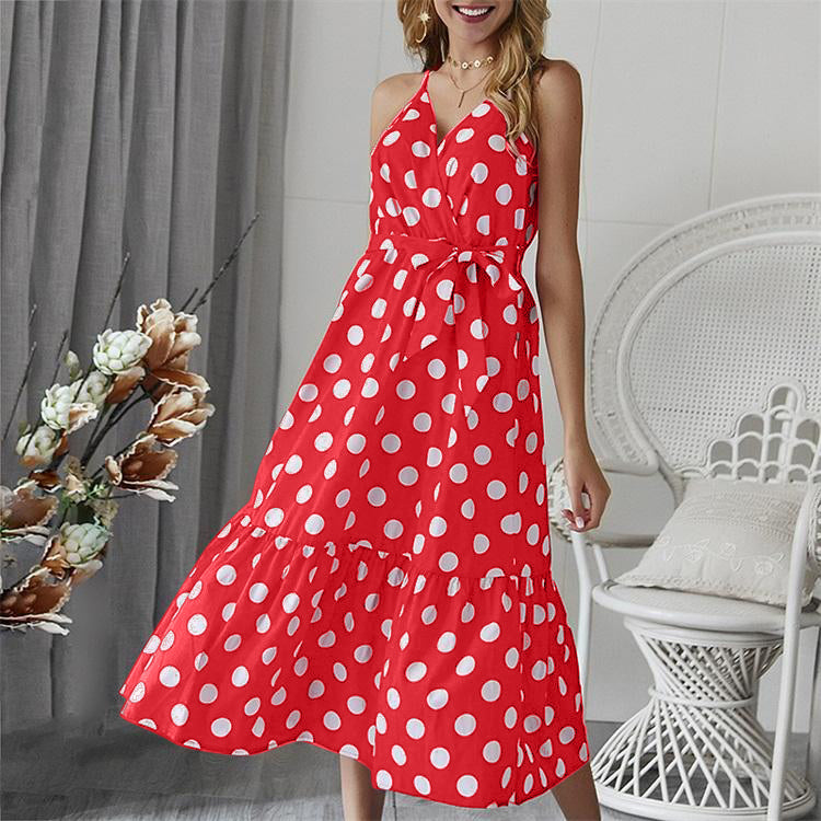 AMELLY POLKA DOT MIDI DRESS