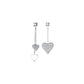 Asymmetrical Crystal Heart Stud Earrings – Gold or Silver