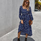 Polka Dot Long Sleeve Women Midi Dress