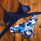 Floral Navy 2 Piece Women Swimsuit Bikini