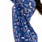 Woodland Night Women’s Nightshirt – Buttery Soft Long Sleeve Sleep Shirt in blue forest print, perfect for cozy nights.
