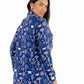 Women nightshirt long sleeve in a vibrant woodland print with trees and animals, perfect for comfort and style.