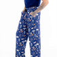 Side view of man modeling Woodland Night modal pajama set with drawstring pants