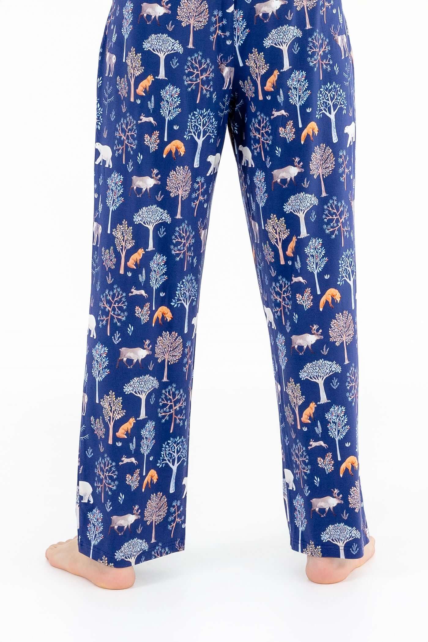 Back view of mens pajama set showing relaxed fit and soft modal fabric