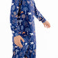 Side view of child modeling soft modal kids pajama set in Woodland Night