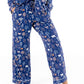 Women TENCEL Modal pajama set in Woodland Midnight print, showing soft long sleeve top and pants with forest motif, sustainable comfort.