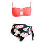 Women Strappy High-waisted 2 Piece Bikini Swimsuits