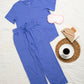 Women Modal Lounge Set – V-Neck Tee & Wide-Leg Pants Periwinkle