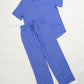 Women Modal Lounge Set – V-Neck Tee & Wide-Leg Pants Periwinkle