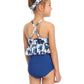 Mommy and Me 2 Piece Bikini Blue/White Swimsuit