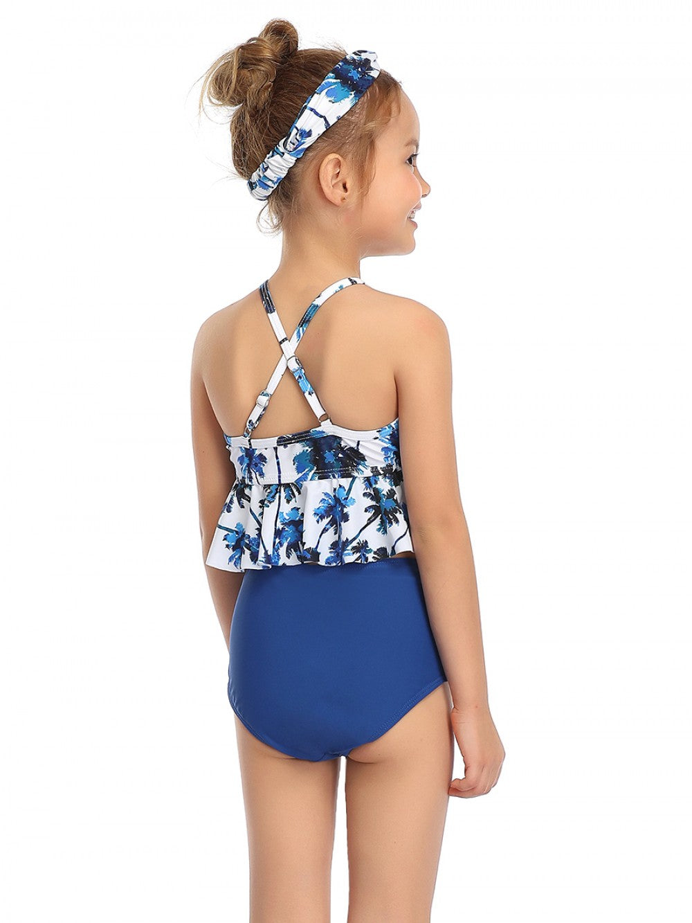 Mommy and Me 2 Piece Bikini Blue/White Swimsuit