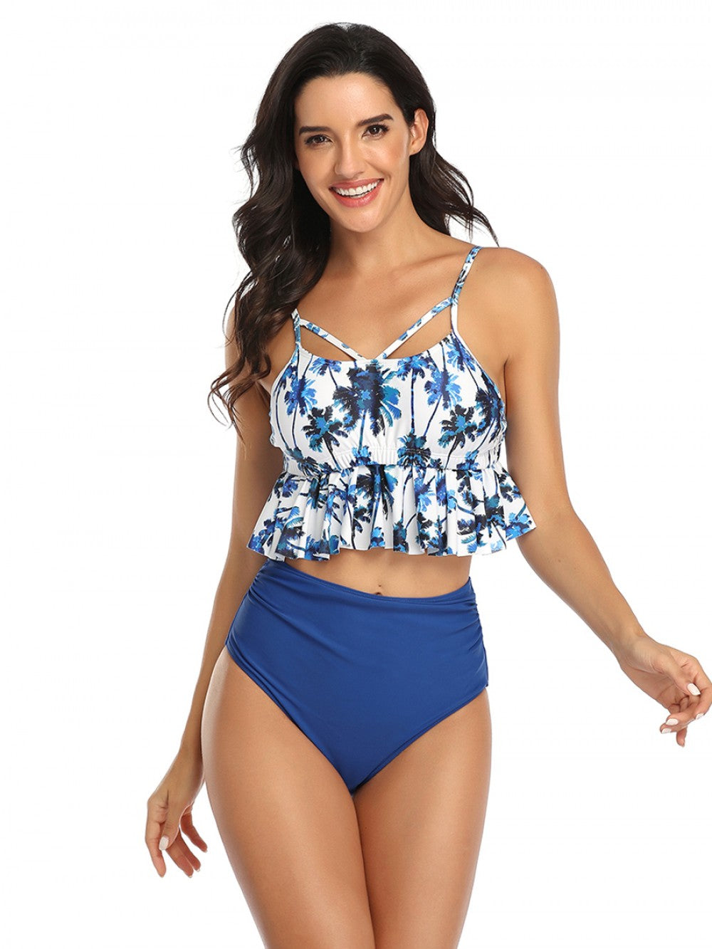 Mommy and Me 2 Piece Bikini Blue/White Swimsuit