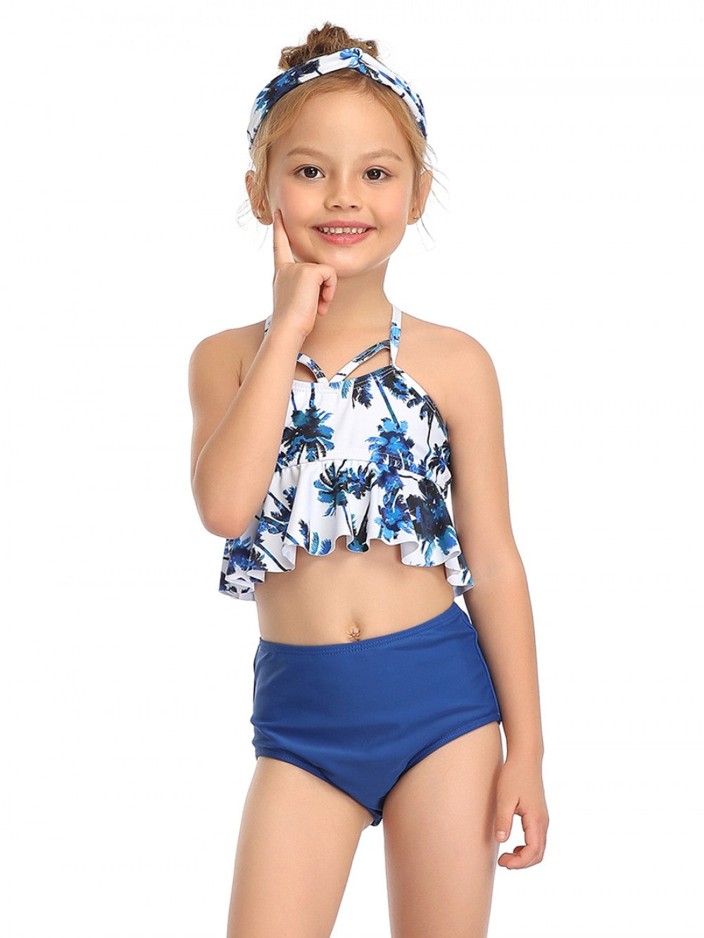 Mommy and Me 2 Piece Bikini Blue/White Swimsuit