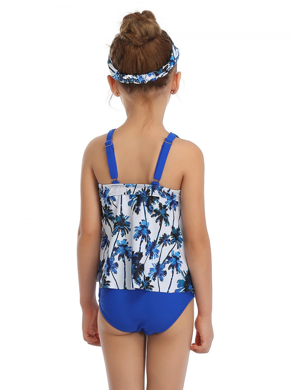 Mommy & Me Matching Blue Palms  2 Piece Bikini Swimsuit