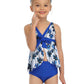 Mommy & Me Matching Blue Palms  2 Piece Bikini Swimsuit