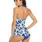 Mommy & Me Matching Blue Palms  2 Piece Bikini Swimsuit