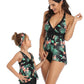 Mommy and Me  2 Piece Floral Green Tankini