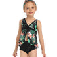 Mommy and Me  2 Piece Floral Green Tankini