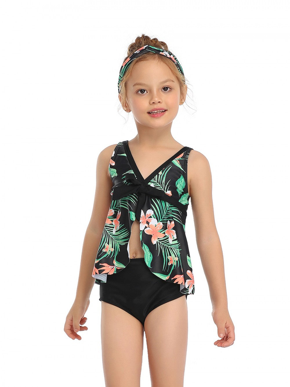 Mommy and Me  2 Piece Floral Green Tankini