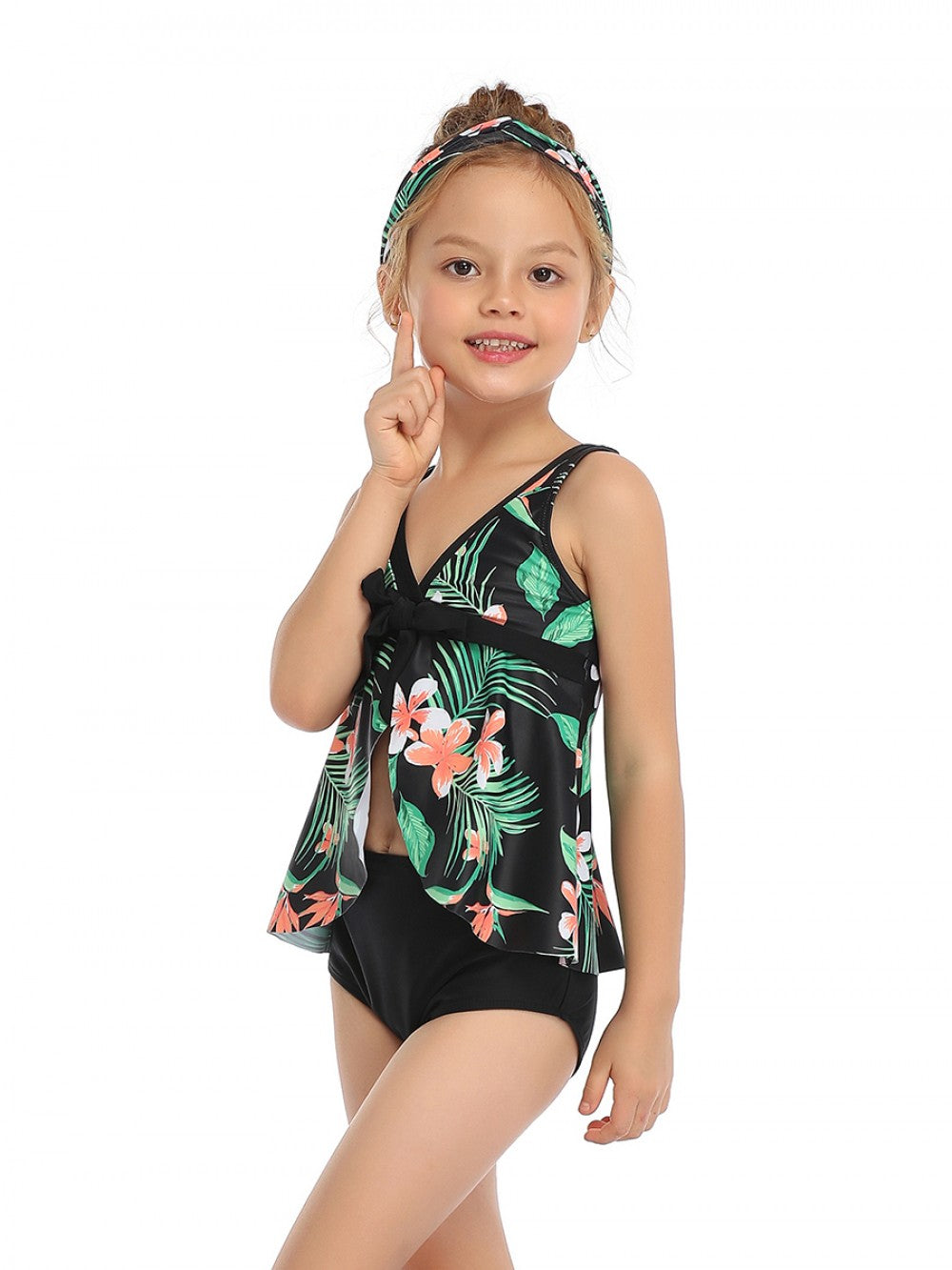 Mommy and Me  2 Piece Floral Green Tankini