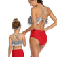 Mommy and Me 2 Piece Bikini Red/White Swimsuit