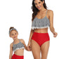 Mommy and Me 2 Piece Bikini Red/White Swimsuit