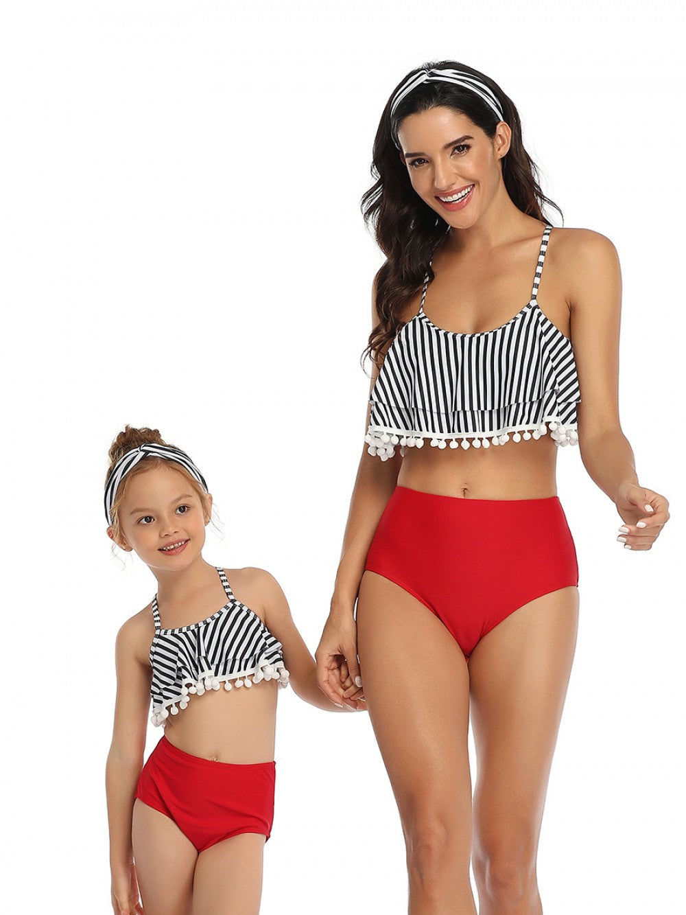 Mommy and Me 2 Piece Bikini Red/White Swimsuit