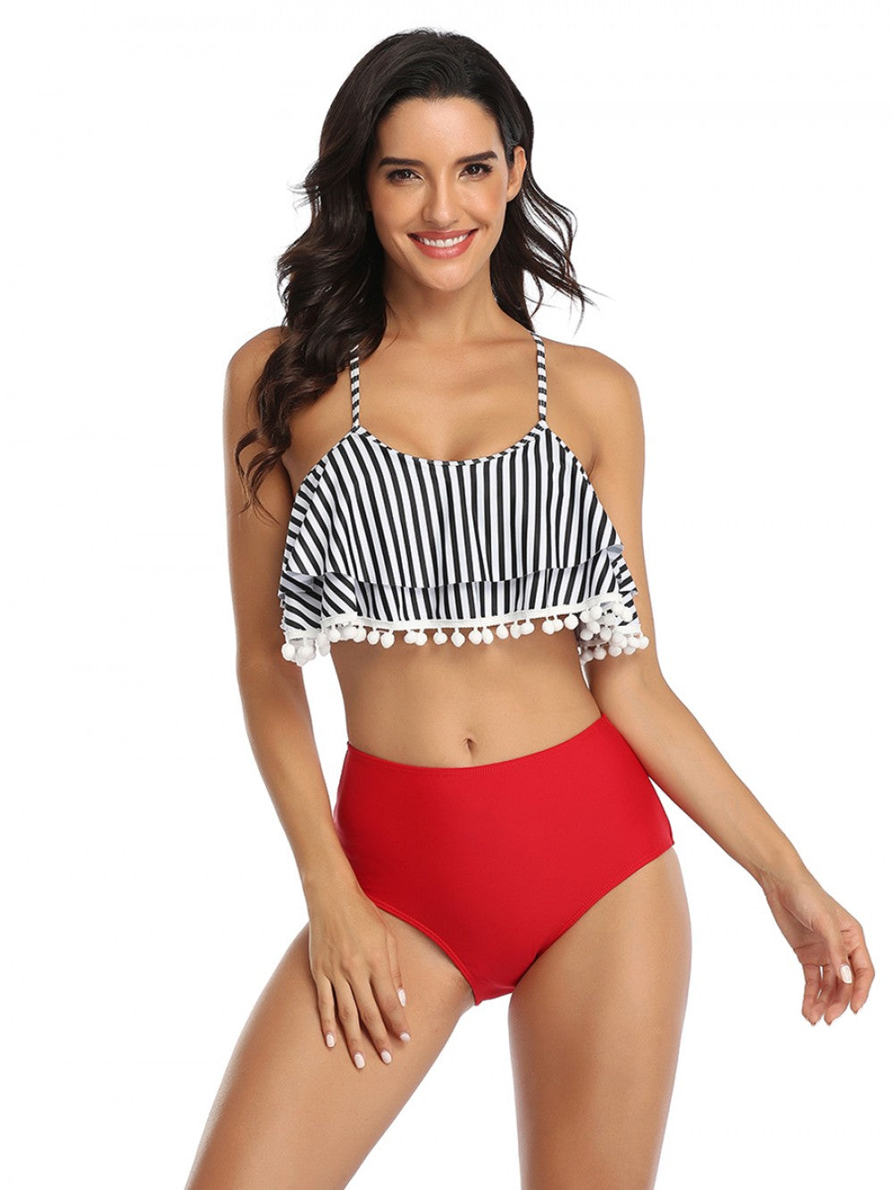 Mommy and Me 2 Piece Bikini Red/White Swimsuit