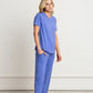 Women Modal Lounge Set – V-Neck Tee & Wide-Leg Pants Periwinkle