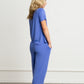 Women Modal Lounge Set – V-Neck Tee & Wide-Leg Pants Periwinkle