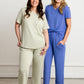 Women Modal Lounge Set – V-Neck Tee & Wide-Leg Pants Sage Green