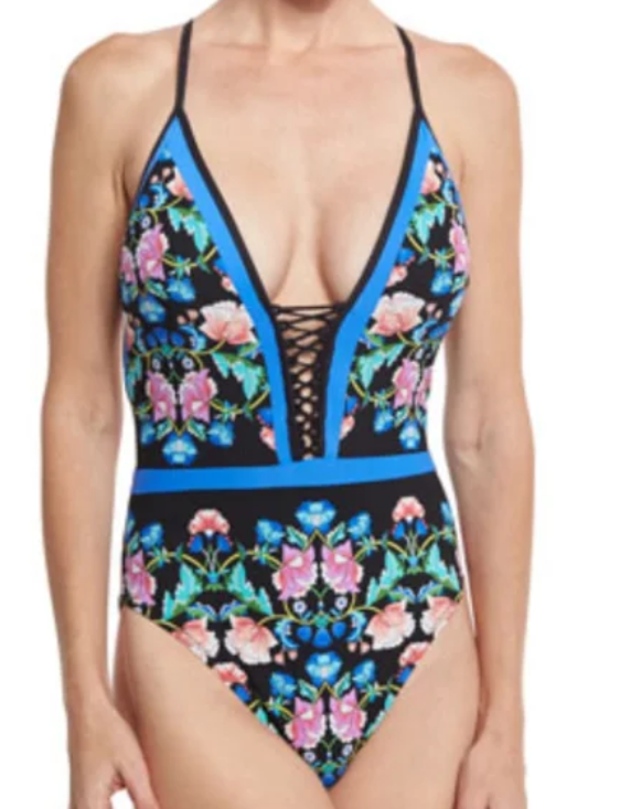 One Piece Women Floral Swimsuit