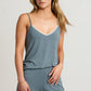 Women Modal Cami Set – Embroidered Summer Pajamas French Blue