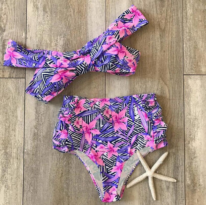 Women's High-Waisted Bikini Set – Floral & Tropical Prints