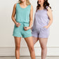 Women Modal Pajama Set-Shorts & Tank- Lavender