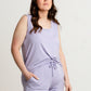 Women Modal Pajama Set-Shorts & Tank- Lavender