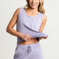 Women Modal Pajama Set-Shorts & Tank- Lavender