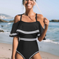 OFF SHOULDER RUFFLED ONE PIECE SWIMSUIT