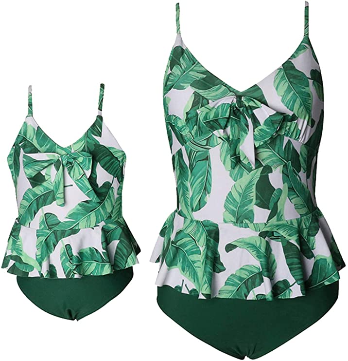 Mommy and Me One Piece Green Swimsuit