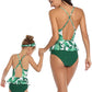 Mommy and Me One Piece Green Swimsuit