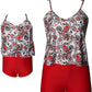 Mommy and Me 2 Piece Red Paisley Tankini