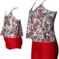 Mommy and Me 2 Piece Red Paisley Tankini