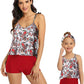 Mommy and Me 2 Piece Red Paisley Tankini