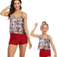 Mommy and Me 2 Piece Red Paisley Tankini