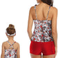 Mommy and Me 2 Piece Red Paisley Tankini