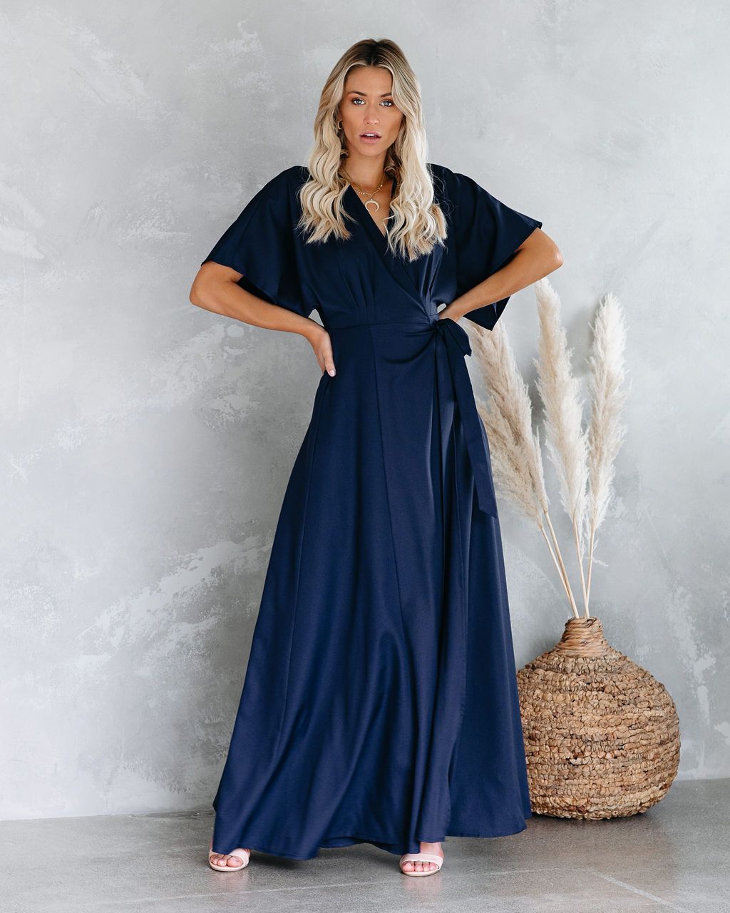 La Mere Wrap Women Navy Dress