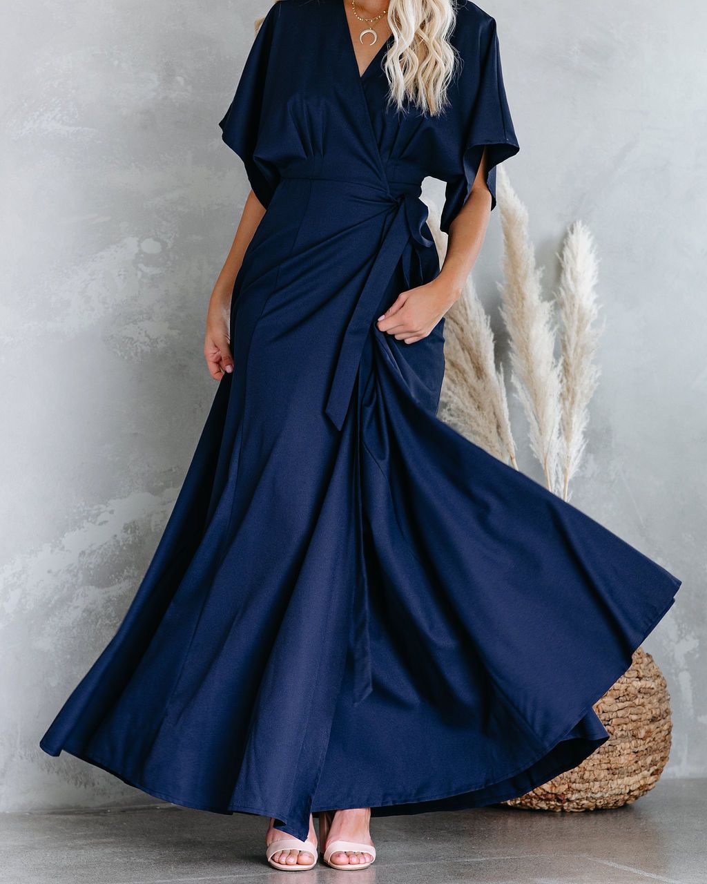 La Mere Wrap Women Navy Dress