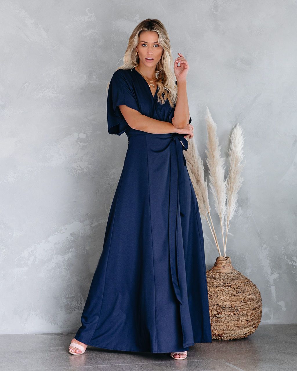 La Mere Wrap Women Navy Dress